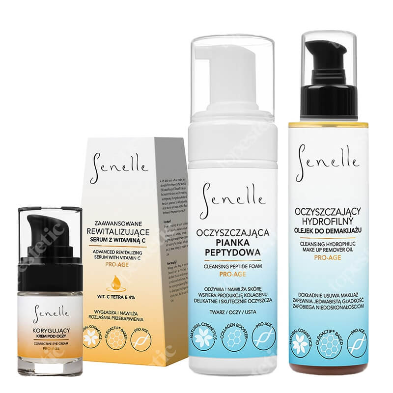 Senelle Perfect Start ZESTAW Oczyszczająca pianka 150 ml + Rewitalizujące serum 30 ml + Krem pod oczy 15 ml + Olejek do demakijażu 150 ml