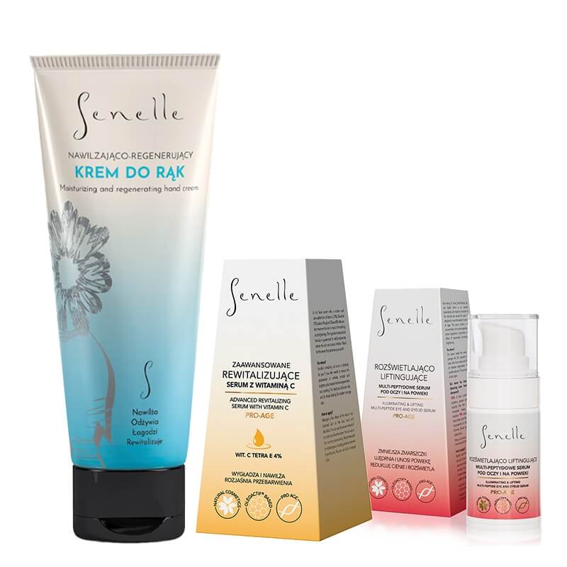 Senelle Perfect Start ZESTAW Serum olejowe 30 ml + Serum pod oczy i na powieki 15 ml + Krem do rąk 65 ml