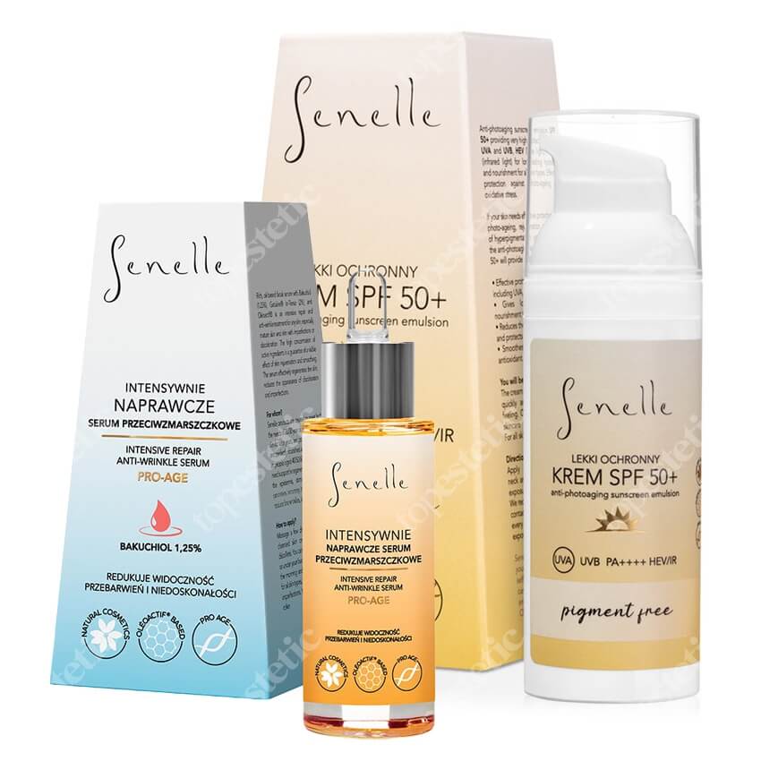 Senelle Sunscreen And Anti Age Rescue Set ZESTAW Krem SPF 50+ bez pigmentu 50 ml + Naprawcze serum przeciwzmarszczkowe 30 ml