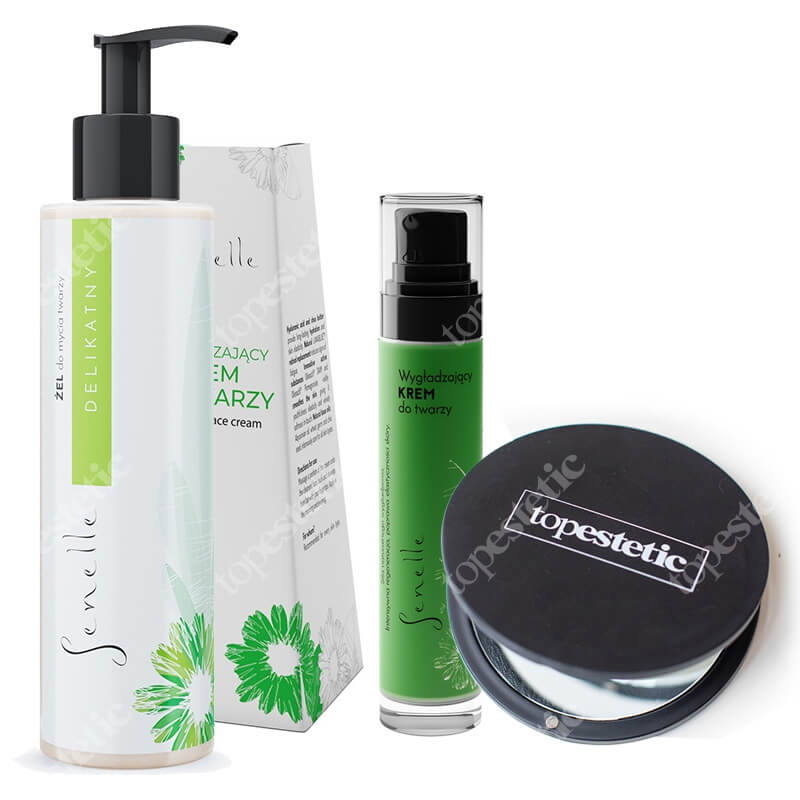 Senelle Żel saponinowy do mycia twarzy + Wygładzający krem do twarzy + Lusterko ZESTAW Żel 150 ml + Krem 50 ml + Luterko 1 szt