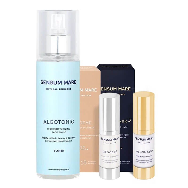 Sensum Mare AlgoEye Beauty Care ZESTAW Tonik 200 ml + Krem pod oczy 15 ml + Maska nocna w kremie pod oczy 15 ml