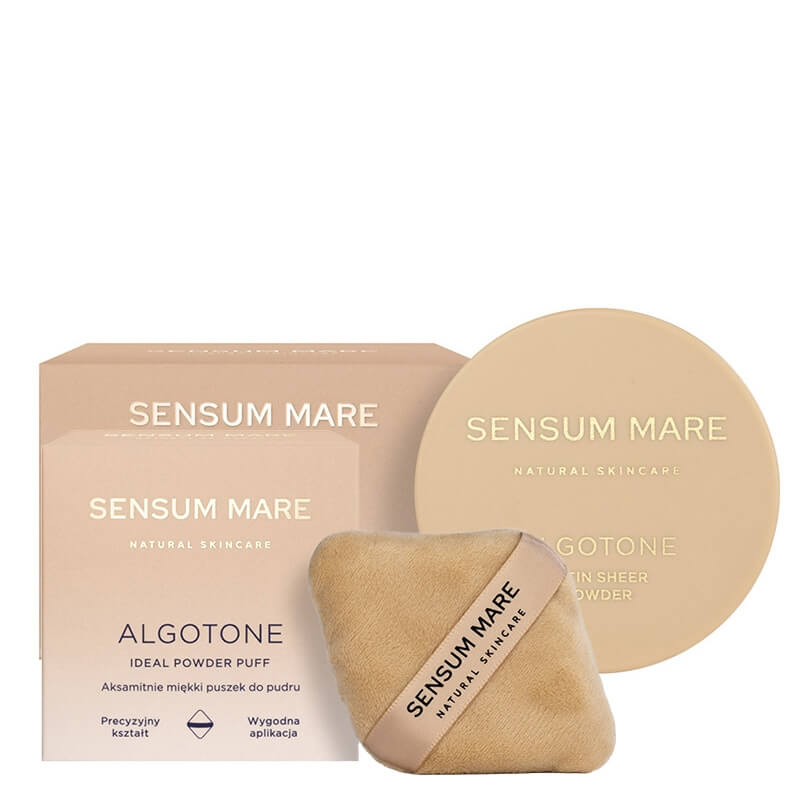 Sensum Mare AlgoTone Satin Sheer Powder Set ZESTAW Transparentny puder sypki (kolor Satin) 10 g + Aksamitnie miękki puszek do pudru 1 szt