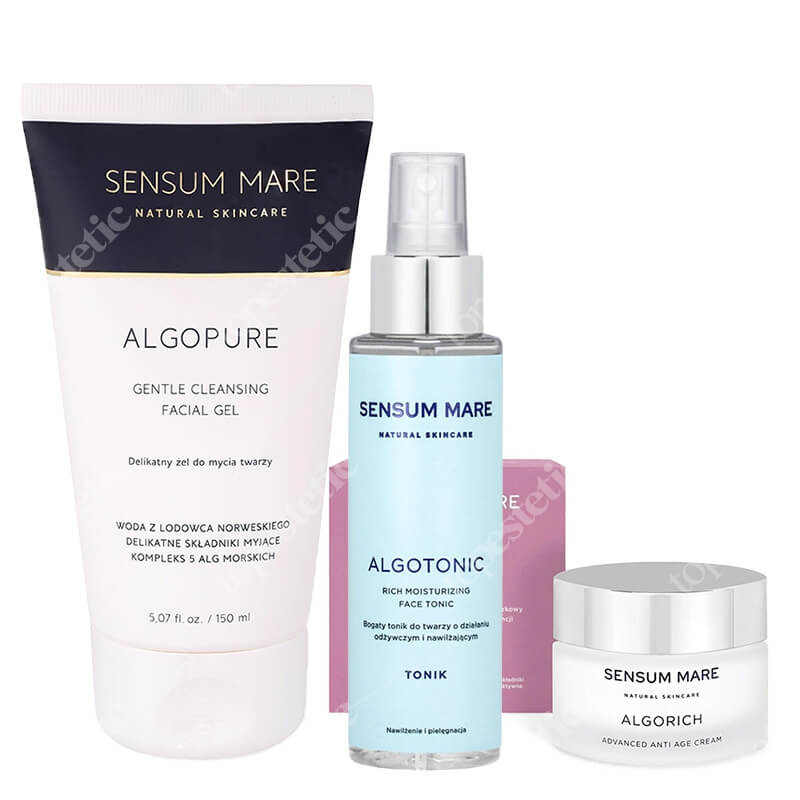 Sensum Mare Pure Skin ZESTAW Tonik 100 ml + Krem 50 ml + Żel do mycia twarzy 150 ml
