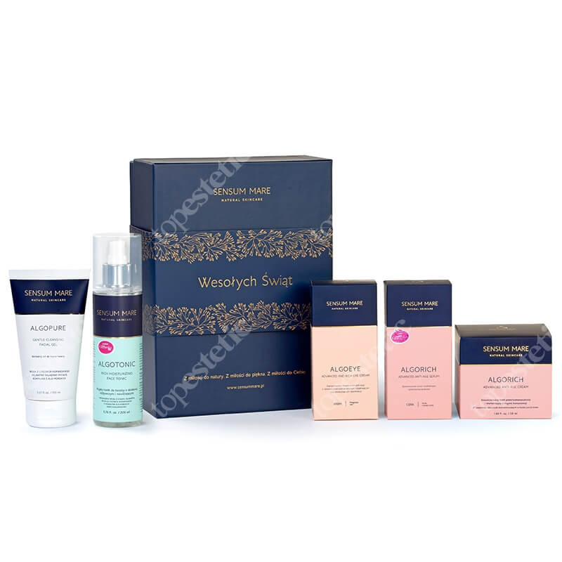 Sensum Mare Best Sellers AlgoRich Deluxe Box ZESTAW Serum 35 ml + Krem 50 ml + Krem pod oczy 15 ml + Tonik 200 ml + Żel 150 ml