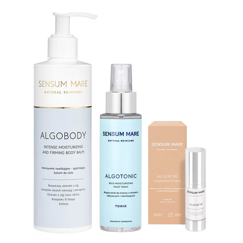 Sensum Mare Favorite Set ZESTAW Tonik 100 ml + Krem pod oczy 15 ml + Nawilżająco - ujędrniający balsam do ciała 300 ml