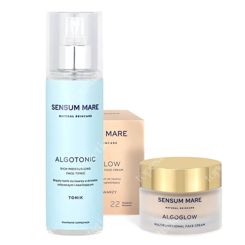 Sensum Mare Glow Effect Skin ZESTAW Tonik 200 ml + Krem do twarzy rozświetlająco – wygładzający 50 ml
