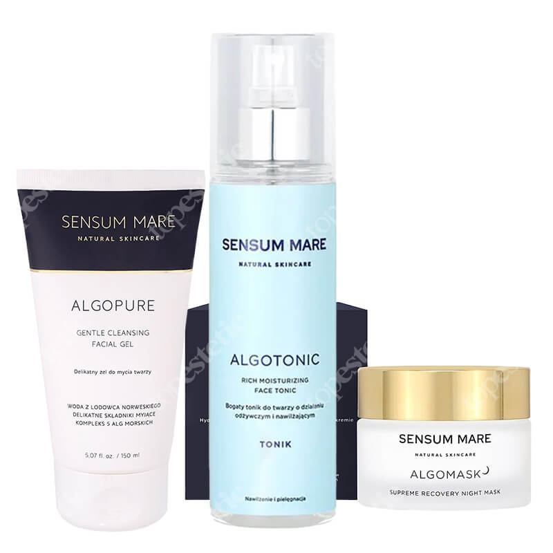 Sensum Mare Night Ritual ZESTAW Żel do mycia twarzy 150 ml + Tonik 200 ml + Maska nocna 50 ml