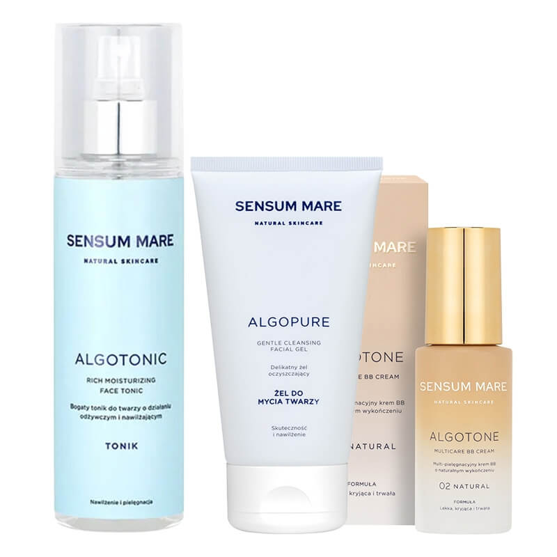 Sensum Mare Perfect Start ZESTAW Żel do mycia twarzy 150 ml + Tonik 200 ml + Krem BB (kolor Natural) 30 ml