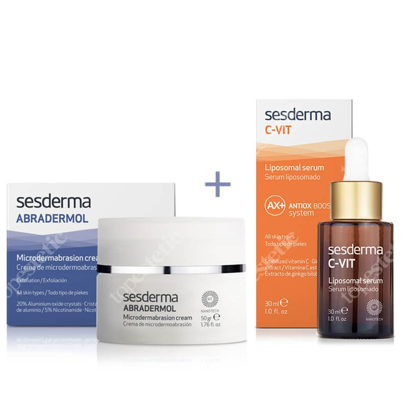 Sesderma Abradermol + C-VIT Liposomal Serum ZESTAW Krem mikrodermabrazja 50 g + Serum liposomowe 30 ml