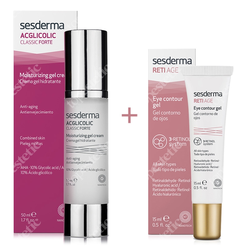 Sesderma Acglicolic Classic Forte + Reti Age Eye Contour Gel ZESTAW ...