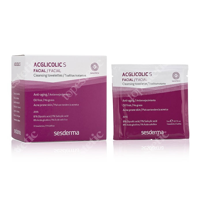 Sesderma Acglicolic S Chusteczki oczyszczające 14 szt.