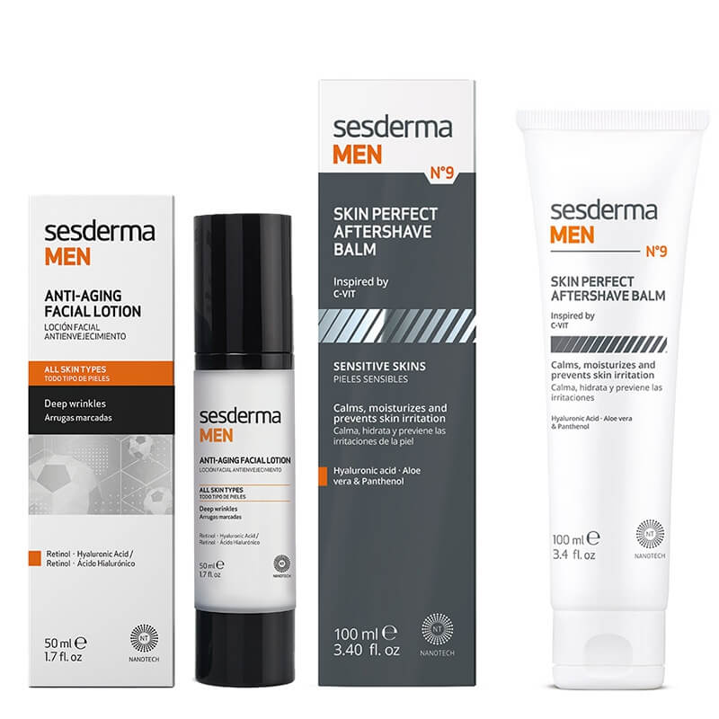 Sesderma Anti Aging Facial Lotion + MEN N9 Skin Perfect Aftershave Balm ZESTAW Przeciwzmarszczkowy krem do twarzy 50 ml + Balsam po goleniu dla mężczyzn 100 ml