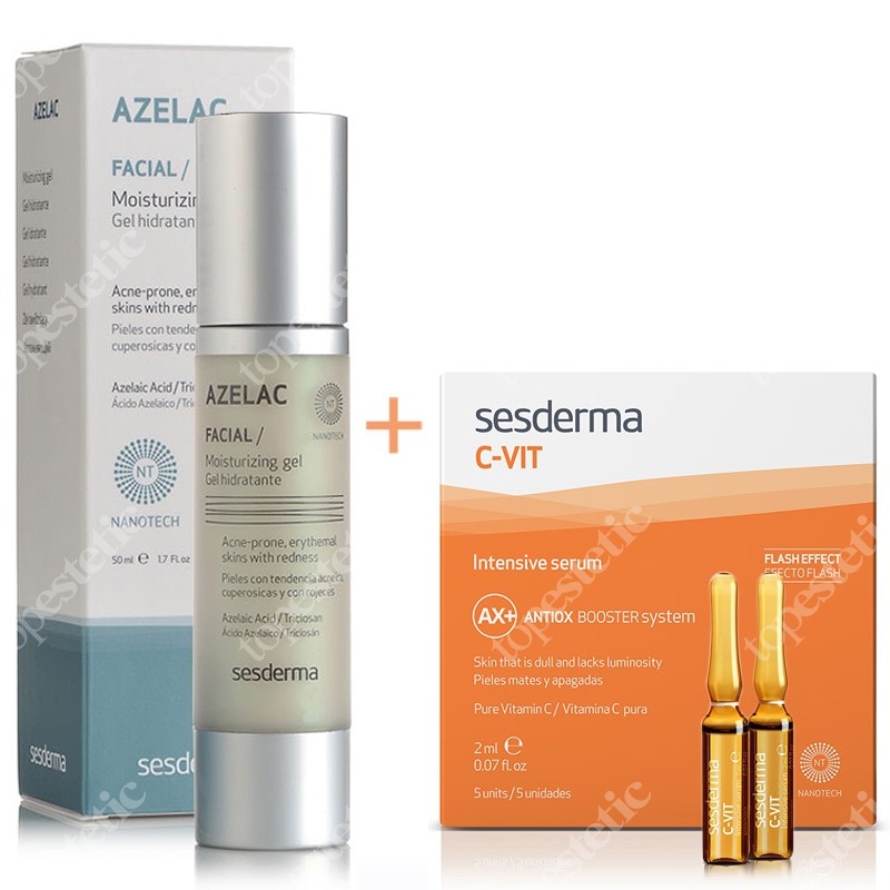 Sesderma Azelac Moisturizing Gel + C-VIT Intensive Serum ZESTAW Żel ...