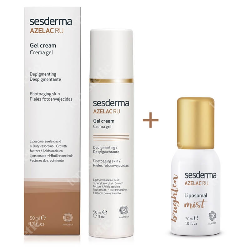 Sesderma Azelac RU Gel Cream + Liposomal Mist ZESTAW Krem-żel depigmentujący 50 ml + Mgiełka depigmentująca 30 ml