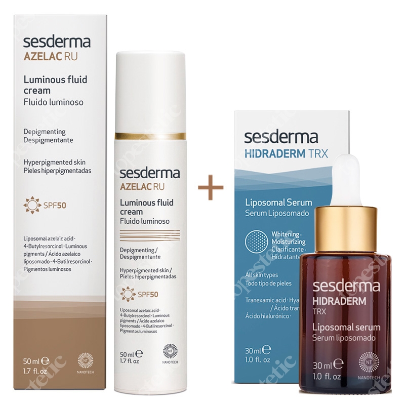 Sesderma Azelac RU Luminous Fluid Cream + Hidraderm TRX Liposomal Serum ...