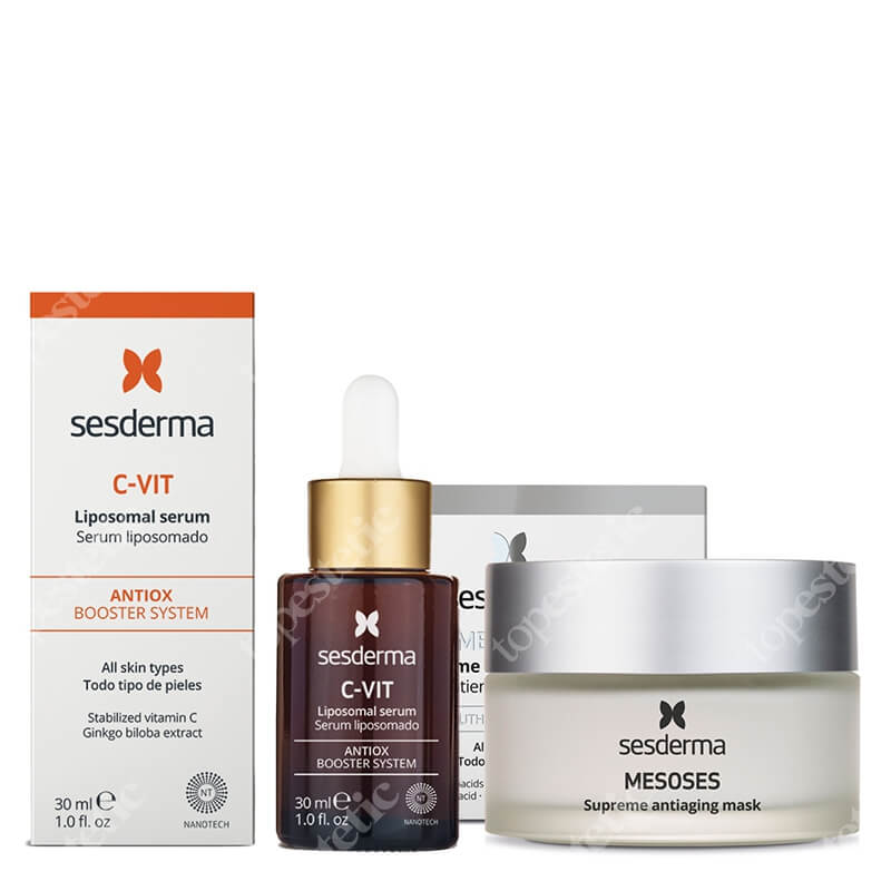 Sesderma C-VIT Liposomal Serum + Mesoses Mask ZESTAW Serum liposomowe 30 ml + Maska do twarzy 50 ml