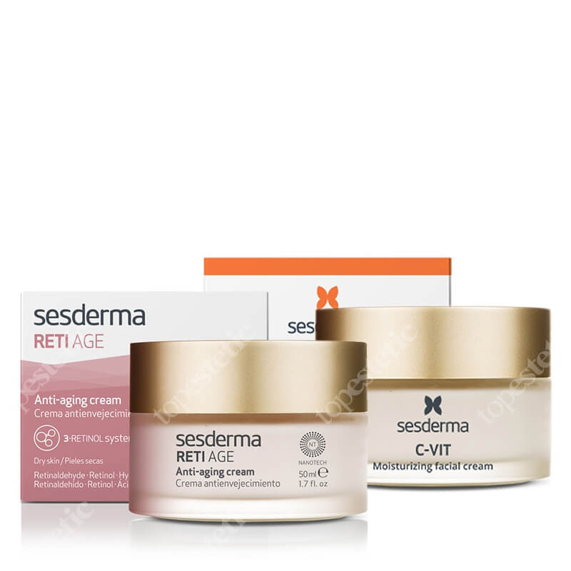 Sesderma C-VIT Moisturizing Facial Cream + Reti Age Cream Anti Aging ZESTAW Krem nawilżający 50 ml + Krem przeciwzmarszczkowy 50 ml