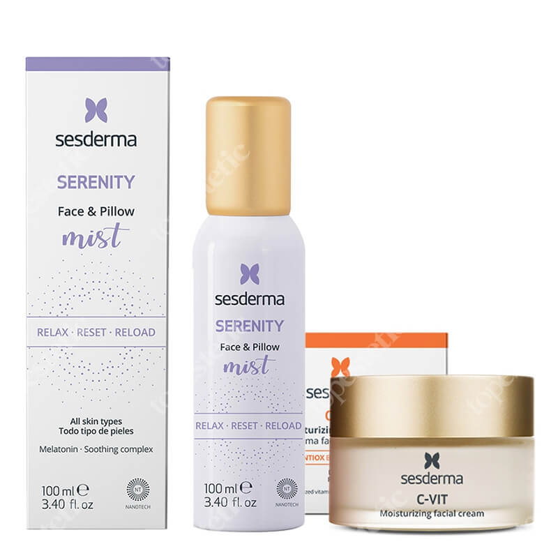 Sesderma C-VIT Moisturizing Facial Cream + Serenity Mist ZESTAW Krem nawilżający 50 ml + Mgiełka liposomalna 100 ml