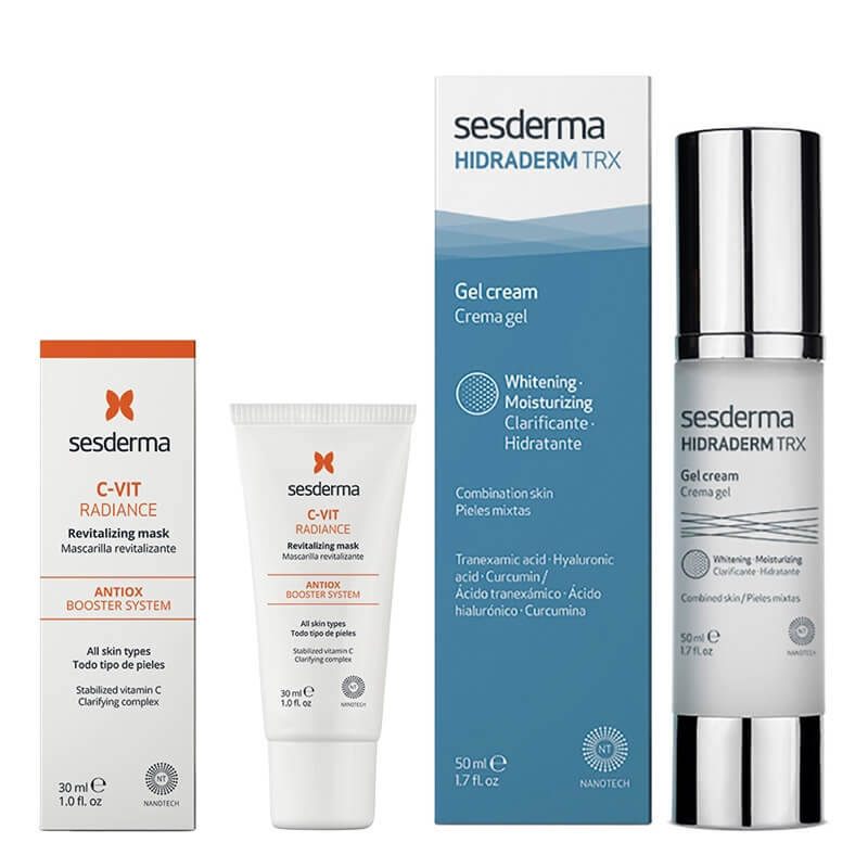 Sesderma C-VIT Radiance + Hidraderm TRX Gel Cream ZESTAW Rewitalizująca maska 30 ml + Krem-żel 50 ml