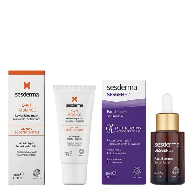 Sesderma C-VIT Radiance + Sesgen 32 Serum ZESTAW Rewitalizująca maska 30 ml + Serum aktywujące komórki 30 ml