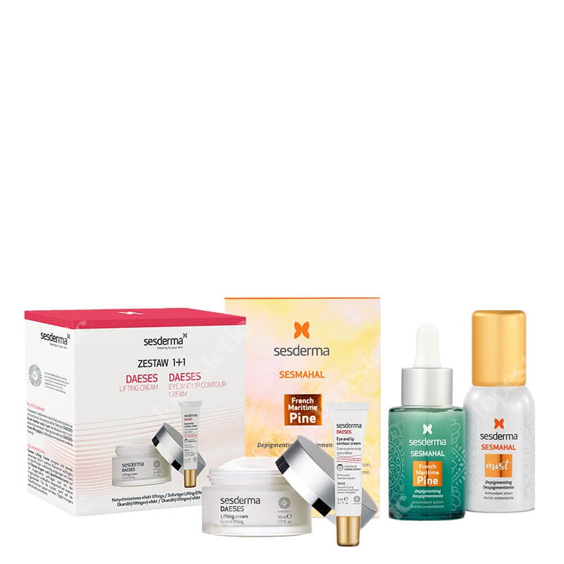 Sesderma Daeses Lifting Cream + Daeses Eye and Lip Contour Cream + Sesmahal French Maritime Pine + Sesmahal Mist ZESTAW Krem liftingujący 50 ml + Krem kontur oczu i ust 15 ml + Serum zwalczające przebarwienia 30 ml + Mgiełka 30 ml