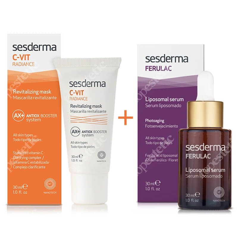 Sesderma Ferulac Liposomal Serum + C-VIT Radiance ZESTAW Serum liposomowe 30 ml + Rewitalizująca maska 30 ml