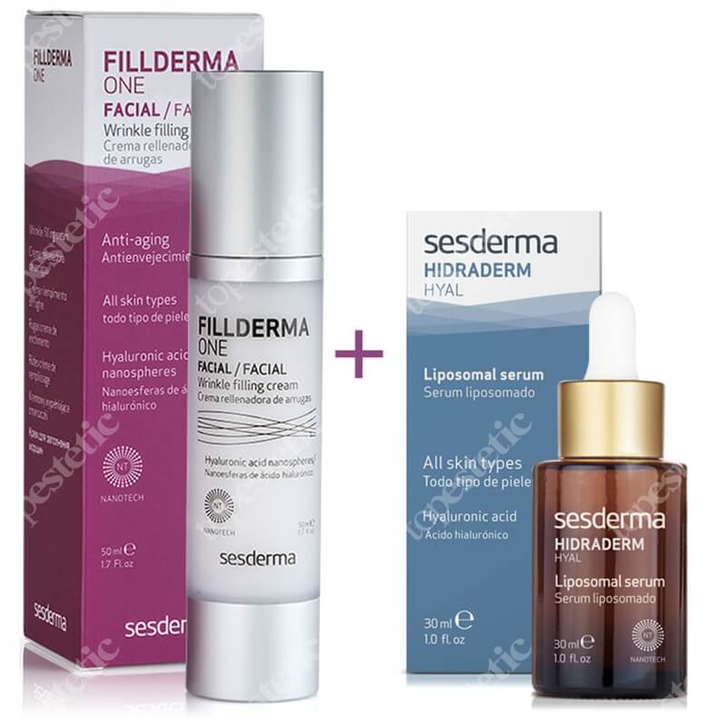 Sesderma Fillderma One + Hidraderm Hyal ZESTAW Krem wypełniający zmarszczki + Serum liposomowe 50 ml, 30 ml