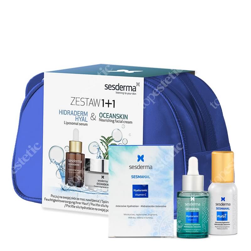 Sesderma Hidraderm Hyal Liposomal Serum + Oceanskin Nourishing Facial Cream + Sesmahal Hyaluronic + Sesmahal Mist ZESTAW Serum 30 ml + Krem odżywczy 50 ml + Liposomalne serum z trzema rodzajami kwasu hialuronowego 30 ml + Mgiełka 30 ml