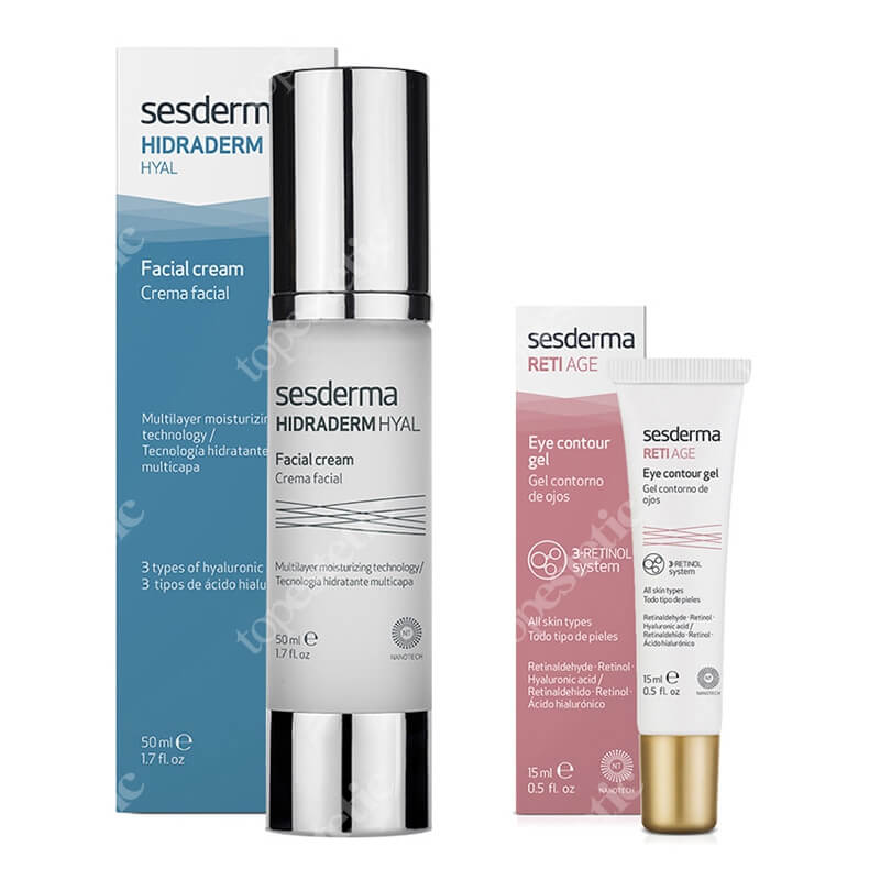 Sesderma Hidraderm Hyal + Reti Age Eye Contour Gel ZESTAW Krem do twarzy 50 ml + Krem kontur oczu 15 ml