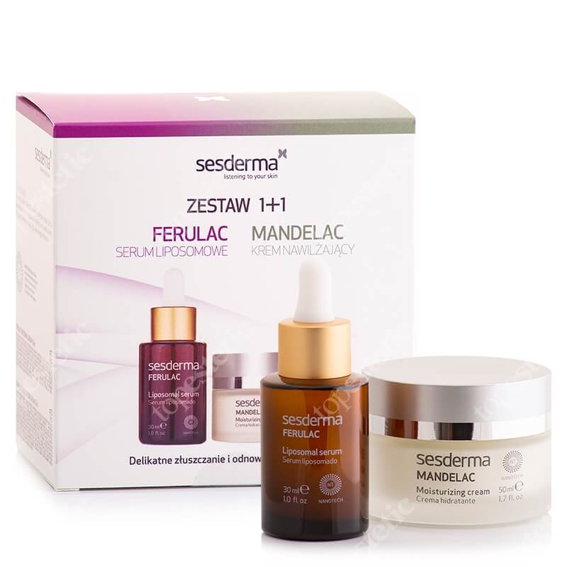 Sesderma Mandelac + Ferulac Liposomal Serum ZESTAW Krem nawilżający 50 ml + Serum liposomowe 30 ml + Kartonik
