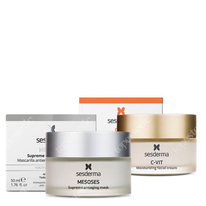 Sesderma Mesoses Mask + C-VIT Moisturizing Facial Cream ZESTAW Maska do twarzy 50 ml + Krem nawilżający 50 ml