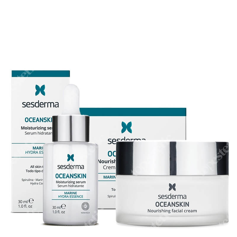 Sesderma Oceanskin Moisturizing Serum + Oceanskin Nourishing Facial Cream ZESTAW Serum nawilżające 30 ml + Krem odżywczy 50 ml