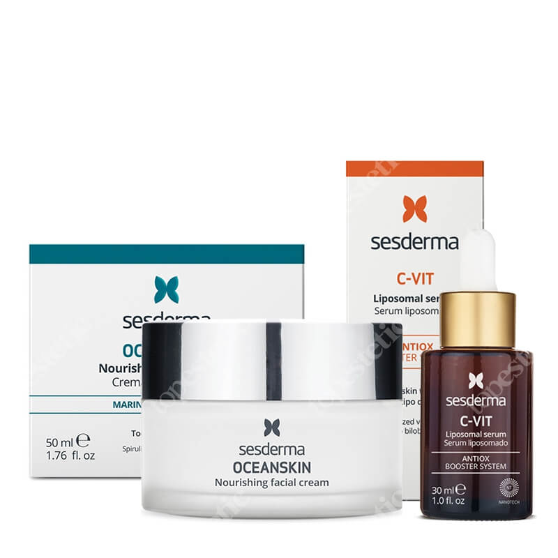 Sesderma Oceanskin Nourishing Facial Cream + C-VIT Liposomal Serum ZESTAW Krem odżywczy 50 ml + Serum liposomowe 30 ml