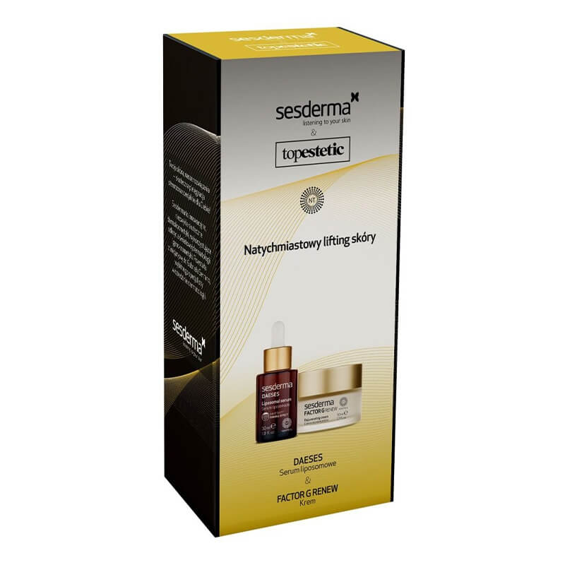 Sesderma Pielęgnacja Liftingująca ZESTAW Serum liposomowe liftingujące 30 ml + Regenerujący krem przeciwstarzeniowy 50 ml, Kartonik