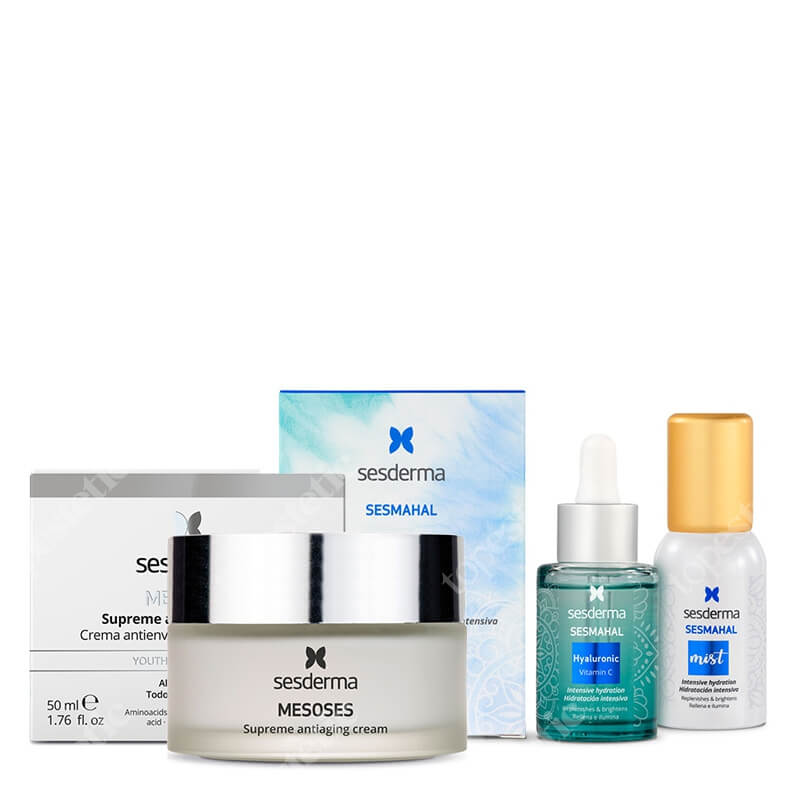 Sesderma Pielęgnacja Nawadniająco - Nawilżająca ZESTAW Liposomalne serum z trzema rodzajami kwasu hialuronowego 30 ml + Mgiełka 30 ml + Krem do twarzy nawilżający 50 ml