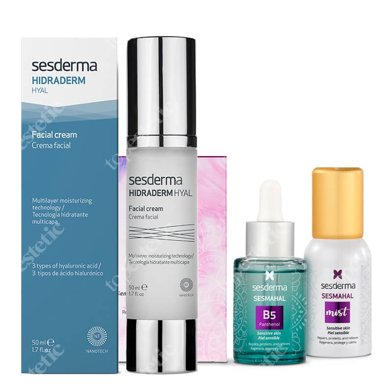 Sesderma Pielęgnacja Nawilżająca ZESTAW Liposomane serum z witaminą B5, 30 ml + Mgiełka 30 ml + Krem do twarzy 50 ml