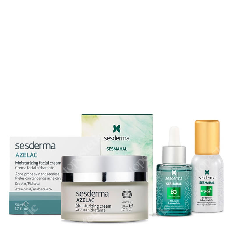 Sesderma Pielęgnacja Skóry Tłustej ZESTAW Serum trójcząsteczkowe 30 ml + Mgiełka 30 ml + Krem nawilżający do twarzy 50 ml