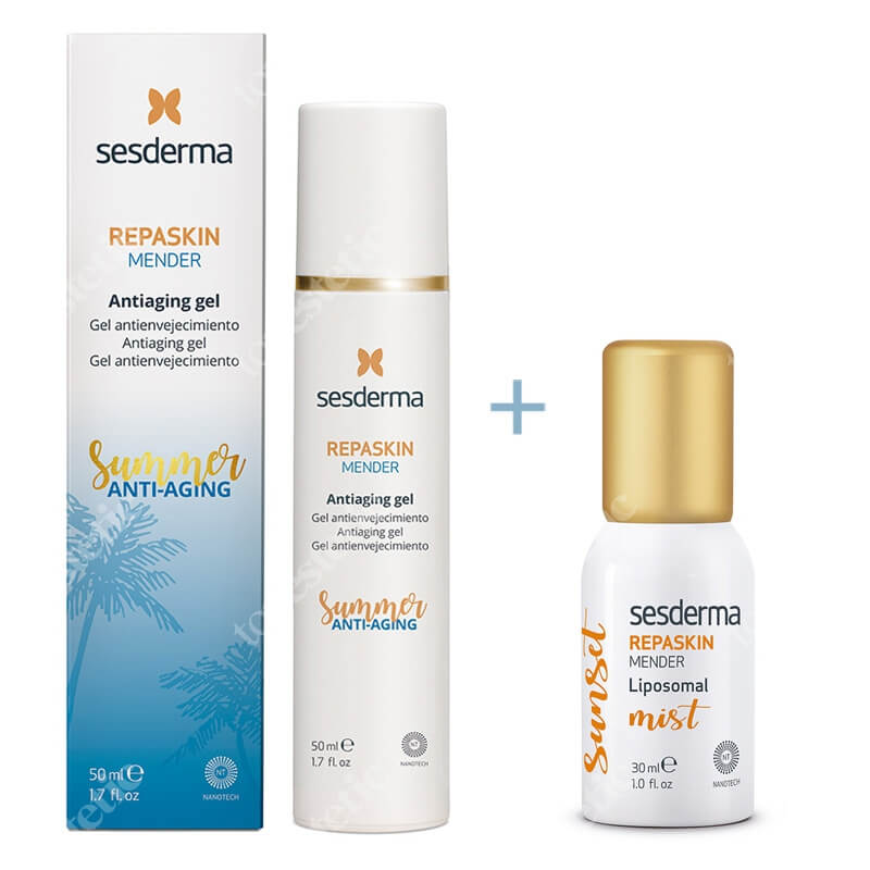 Sesderma Repaskin Mender Antiaging Gel + Mender Liposomal Mist ZESTAW Żel przeciwstarzeniowy 50 ml + Mgiełka naprawcza 30 ml