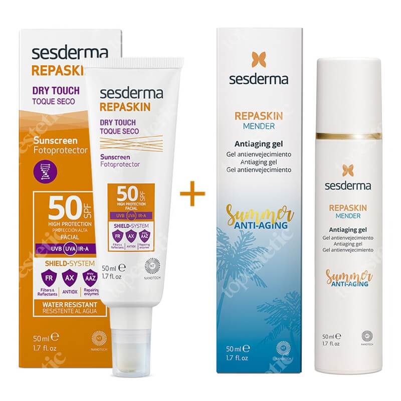 Sesderma Repaskin Mender Antiaging Gel + Repaskin Dry Touch SPF 50 ...