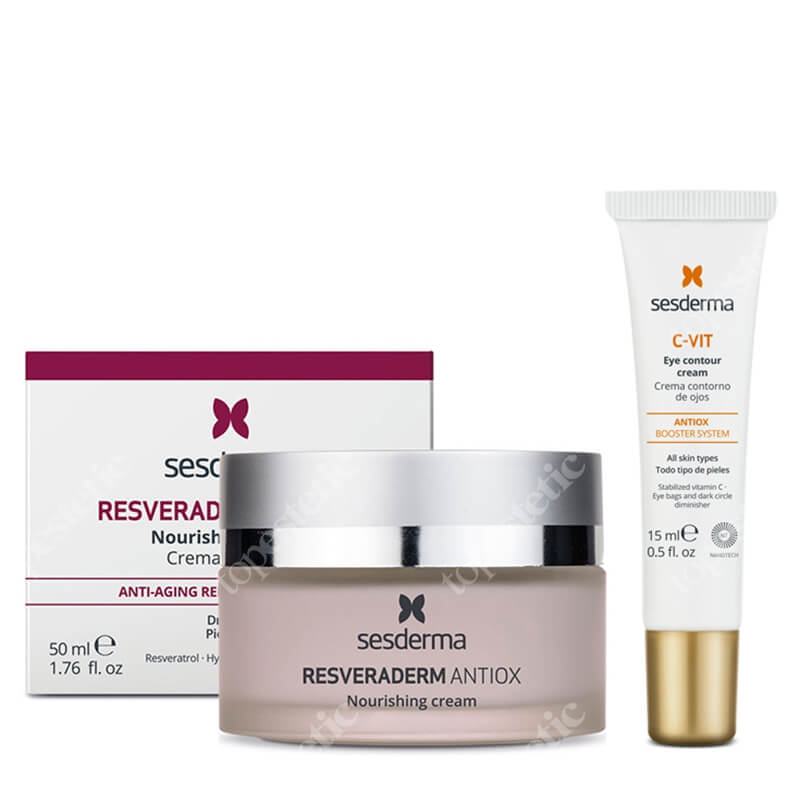 Sesderma Resveraderm Facial Cream + C-VIT Eye Contour Cream ZESTAW Krem przeciwstarzeniowy 50 ml + Krem pod oczy 15 ml