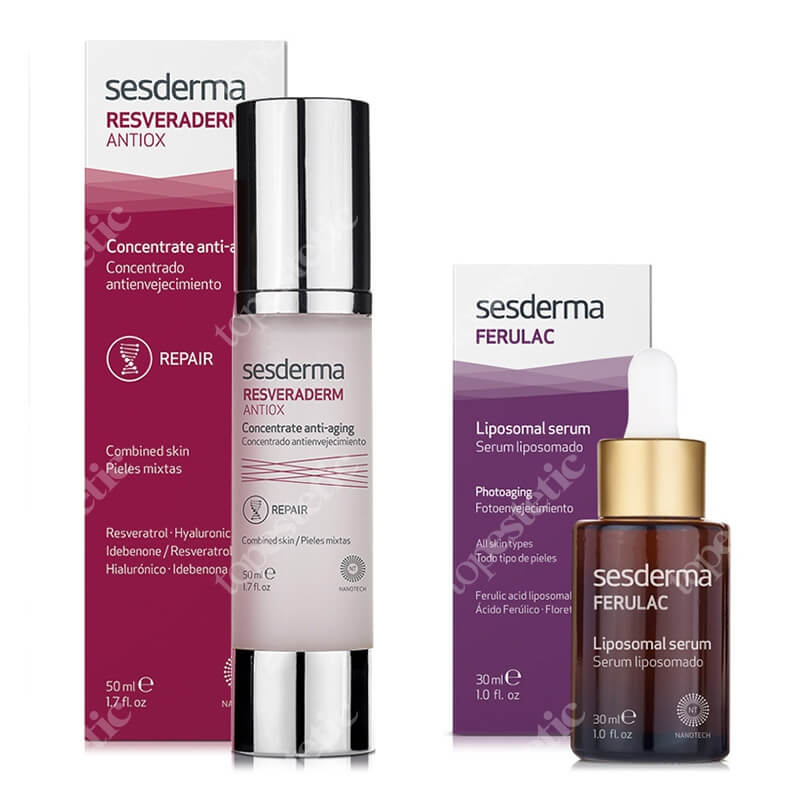 Sesderma Resveraderm Youth Gel Cream + Ferulac Liposomal Serum ZESTAW Krem-żel przeciwstarzeniowy 50 ml + Serum liposomowe 30 ml