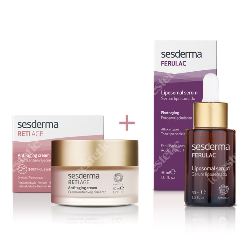 Sesderma Reti Age + Ferulac ZESTAW Krem przeciwzmarszczkowy 50 ml + Serum liposomowe 30 ml