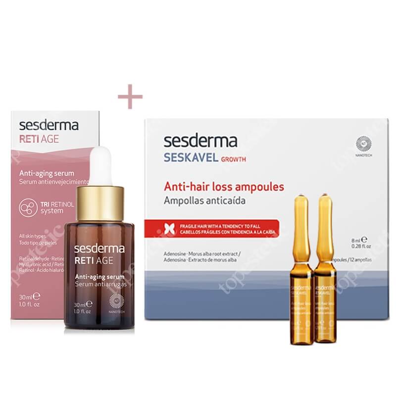 Sesderma Reti Age Serum + Seskavel AntiHair Loss Ampoules ZESTAW Serum