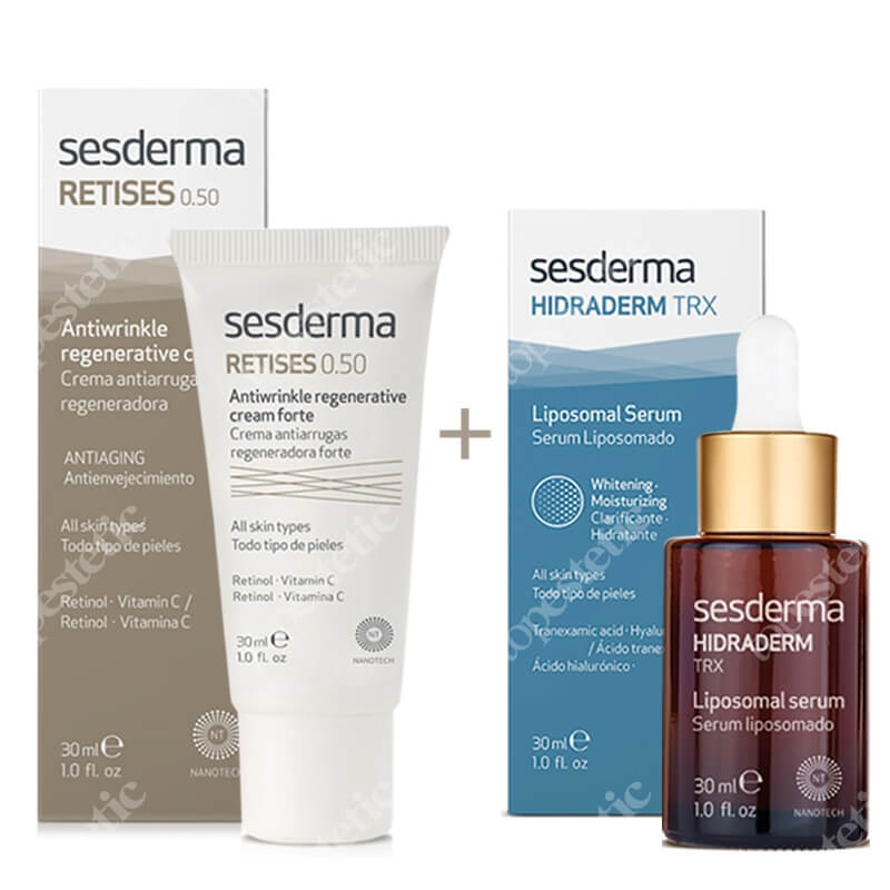 Sesderma Retises 0,5% + Hidraderm TRX Liposomal Serum ZESTAW Regenerujący krem przeciwzmarszczkowy 30 ml + Serum Liposomowe 30 ml