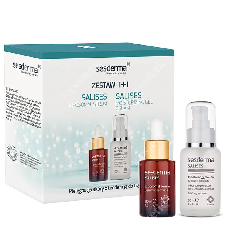 Sesderma Salises + Salises ZESTAW Krem-żel nawilżający 50 ml + Serum liposomowe 30 ml Kartonik