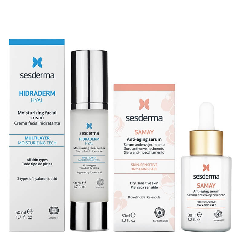 Sesderma Samay Anti Aging Serum + Hidraderm Hyal ZESTAW Serum przeciwstarzeniowe 30 ml + Krem do twarzy 50 ml