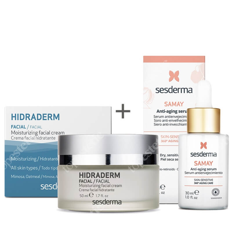 Sesderma Samay Anti Aging Serum + Hidraderm ZESTAW Serum przeciwstarzeniowe 30 ml + Nawilżający krem do twarzy 50 ml