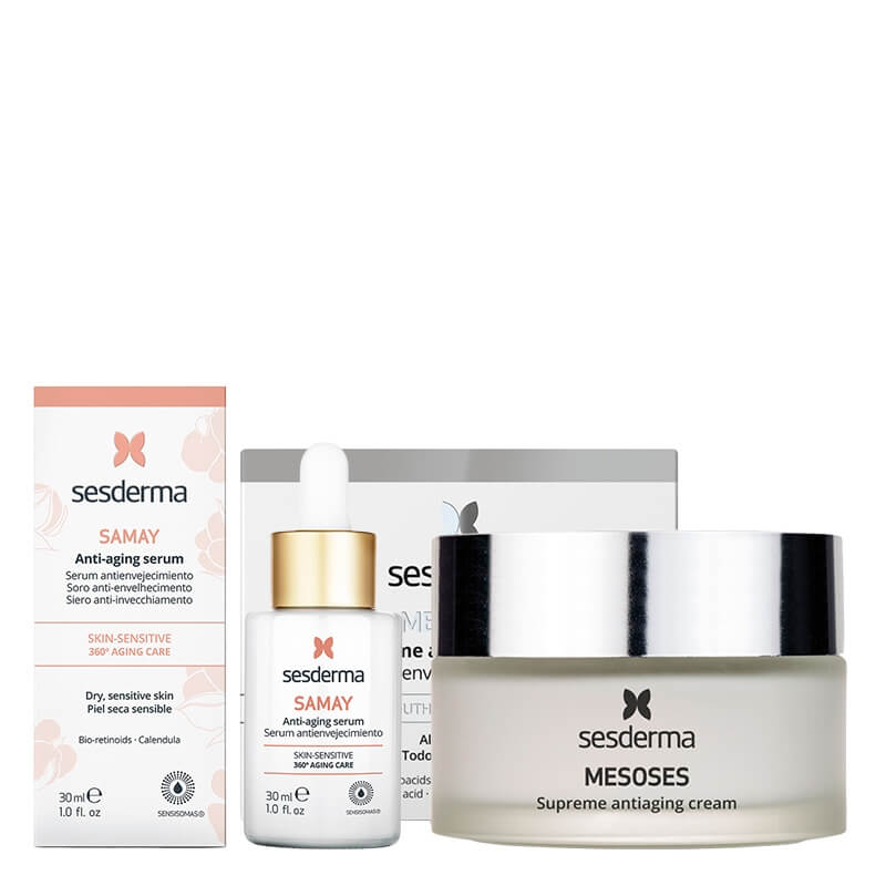 Sesderma Samay Anti Aging Serum + Mesoses Cream ZESTAW Serum przeciwstarzeniowe 30 ml + Krem do twarzy nawilżający 50 ml
