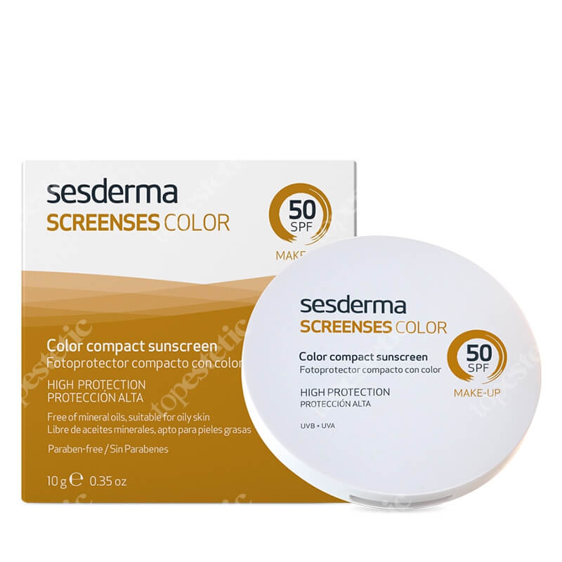 Sesderma Screenses Compacto SPF 50 Przeciwsłoneczny kompakt koloryzujący SPF 50 (kolor light) 10 g