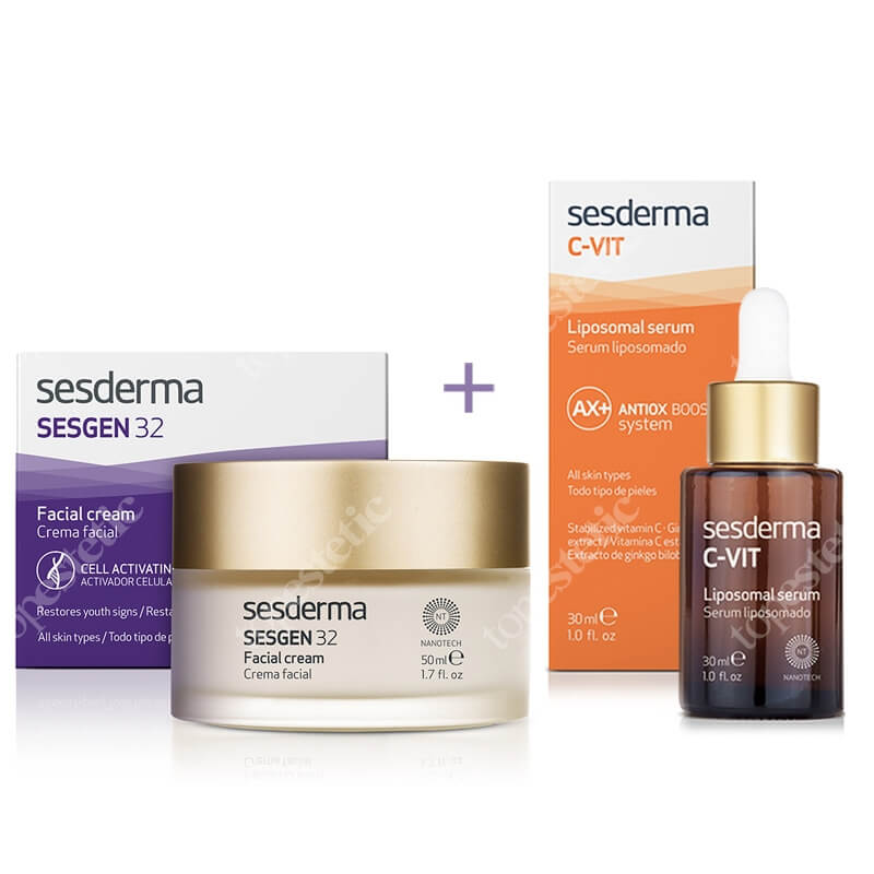 Sesderma Sesgen 32 Cream + C-VIT Liposomal Serum ZESTAW Krem odżywczy aktywujący komórki 50 ml + Serum liposomowe 30 ml